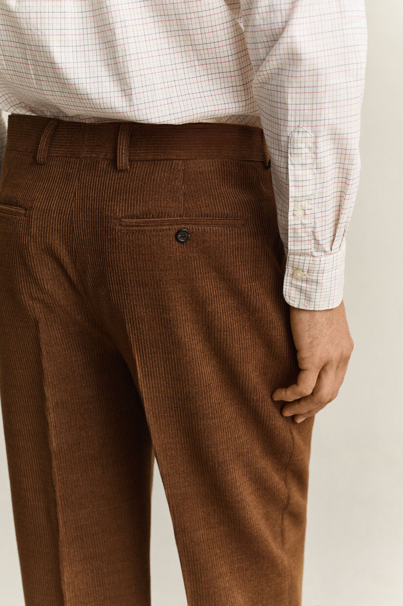 Pantalon de costume en velours de laine c&ocirc;tel&eacute; Gant x Yale