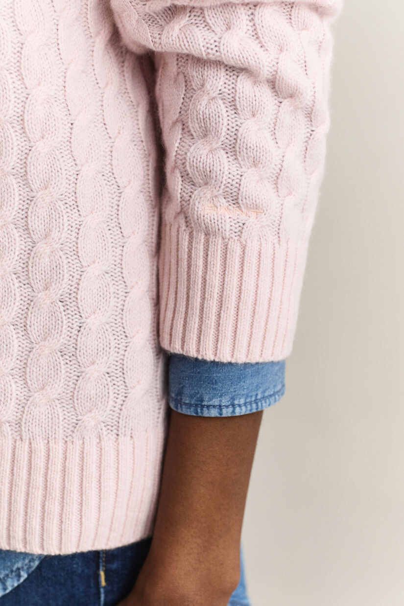 Pull en cachemire &agrave; maille torsad&eacute;e