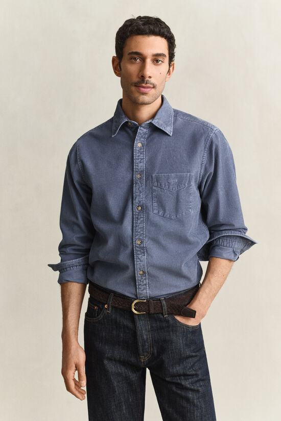 Chemise en velours c&ocirc;tel&eacute;