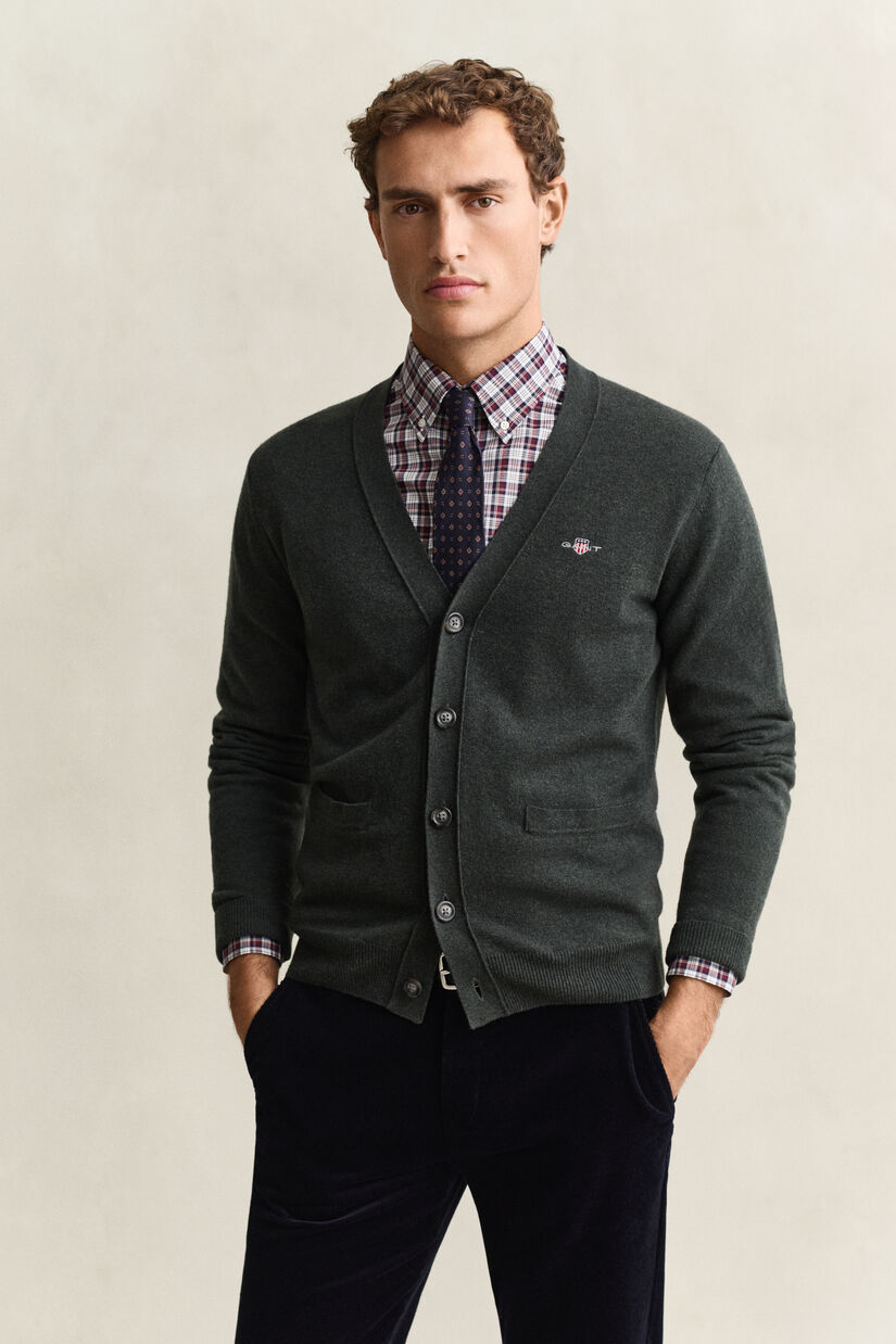 Cardigan col V en laine d&rsquo;agneau