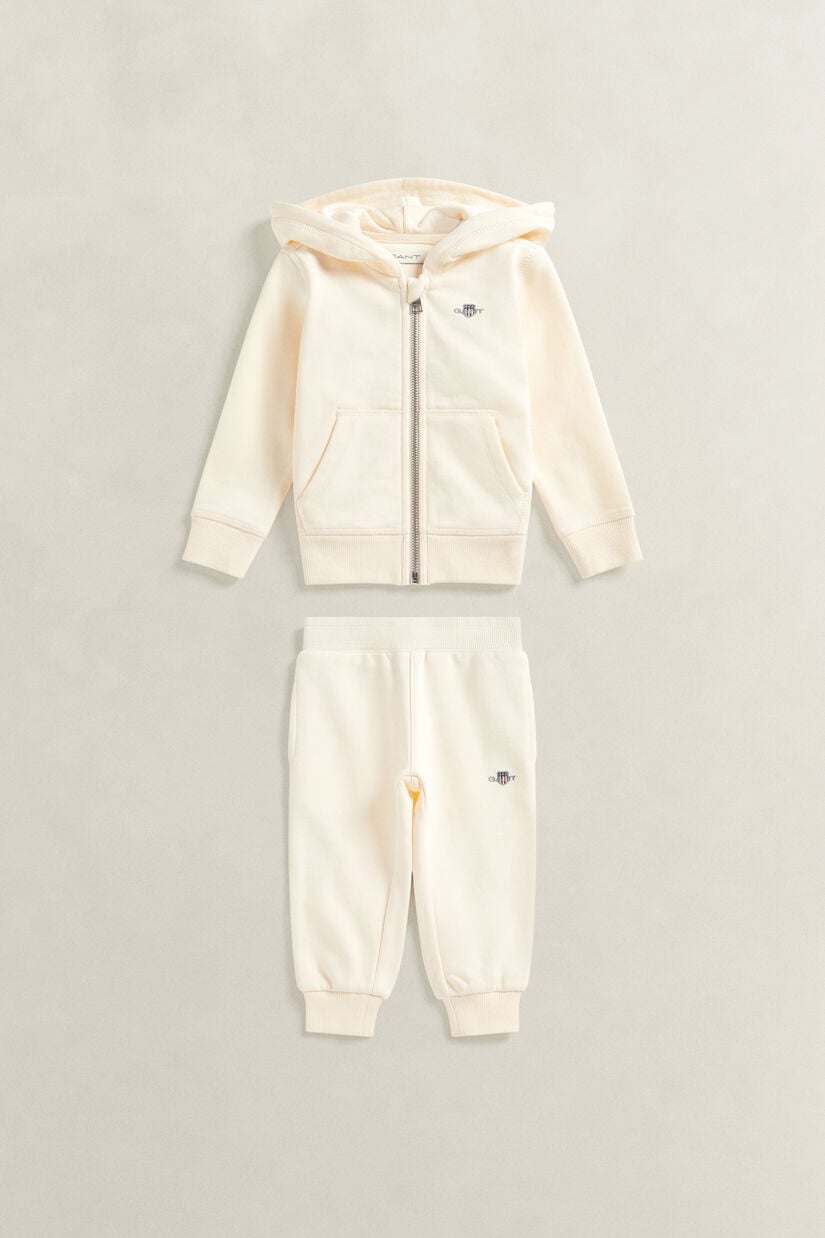 Ensemble sweat &agrave; capuche et pantalon de jogging avec &eacute;cusson Fille