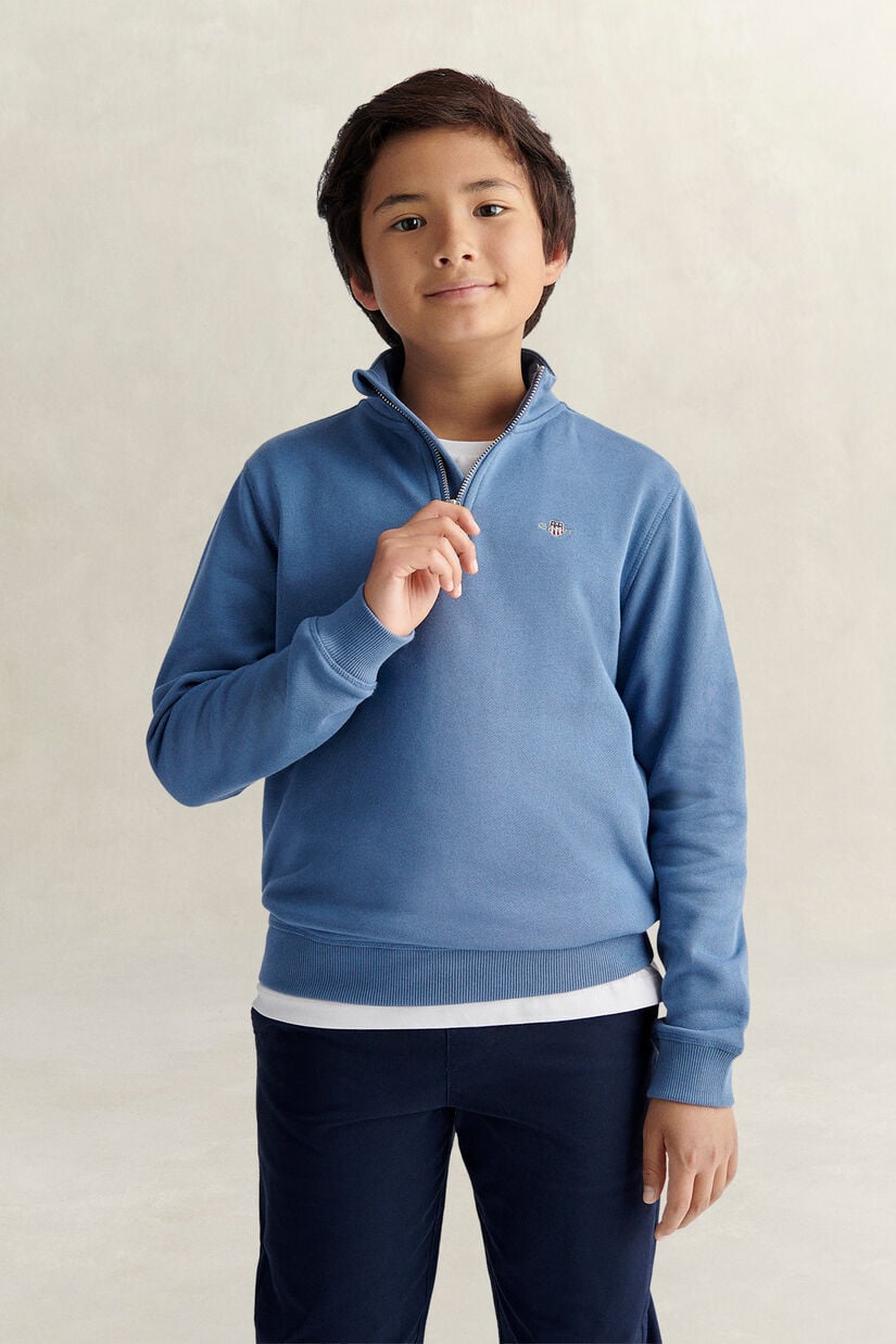 Sweat-shirt &agrave; demi-zip avec &eacute;cusson Ado Gar&ccedil;on