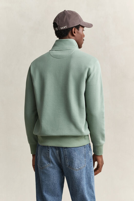 Sweat-shirt &agrave; demi-zip avec &eacute;cusson