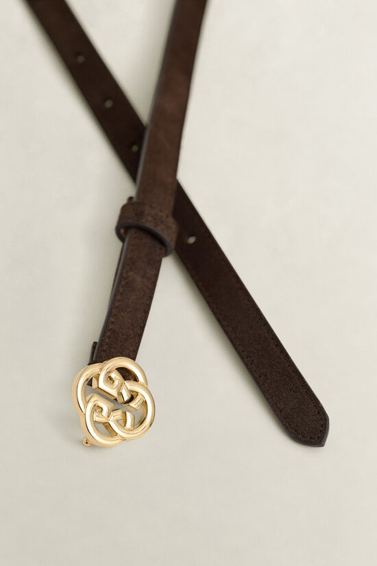 Ceinture en daim avec motif monogramme
