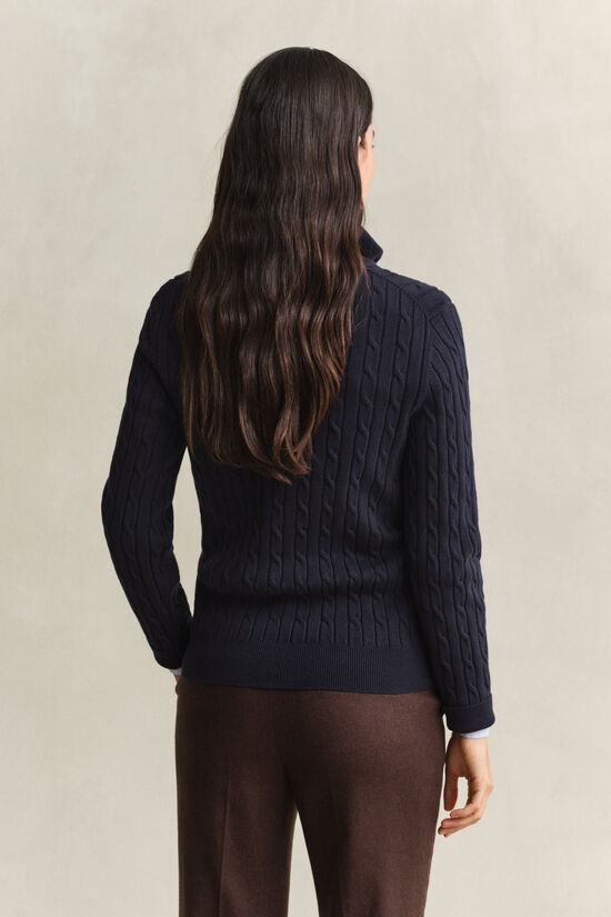 Pull &agrave; demi-zip en maille torsad&eacute;e extensible