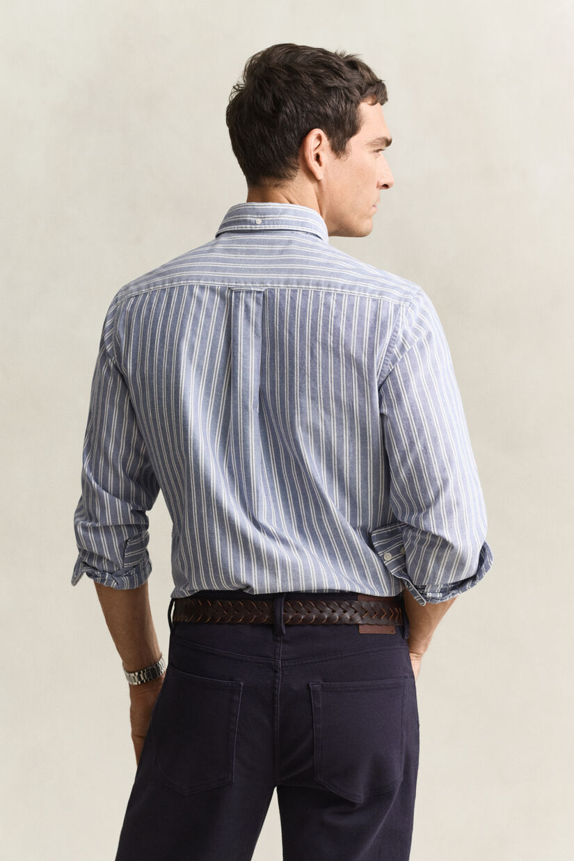 Chemise en coton Oxford classique &agrave; rayures