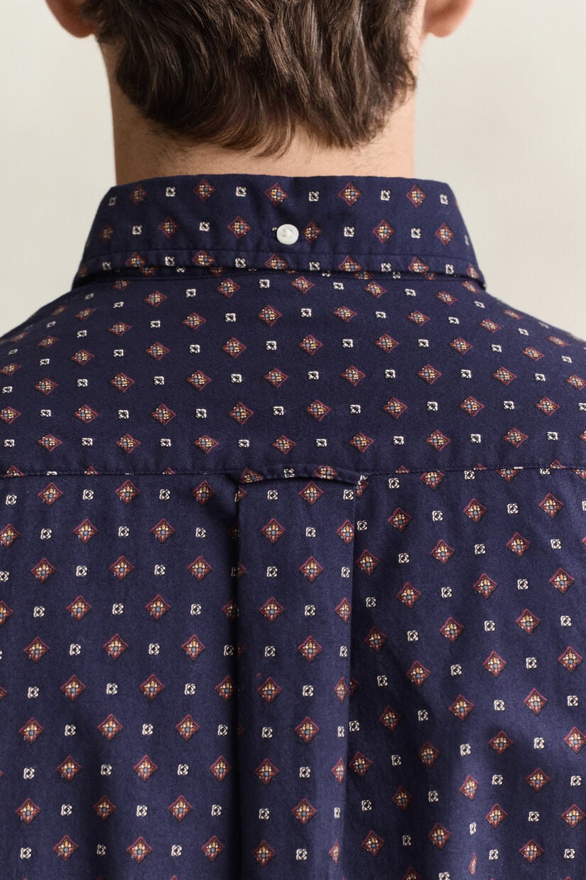 Chemise en serg&eacute; &agrave; motif cachemire