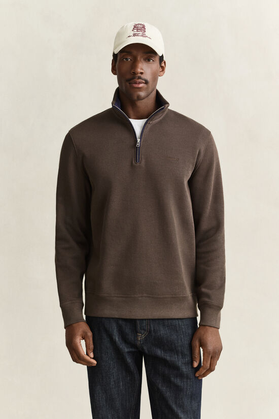 Sweat-shirt &agrave; demi-zip Sacker Rib