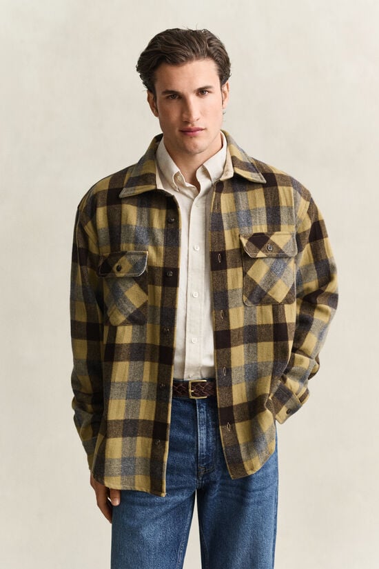 Chemise en laine &agrave; carreaux