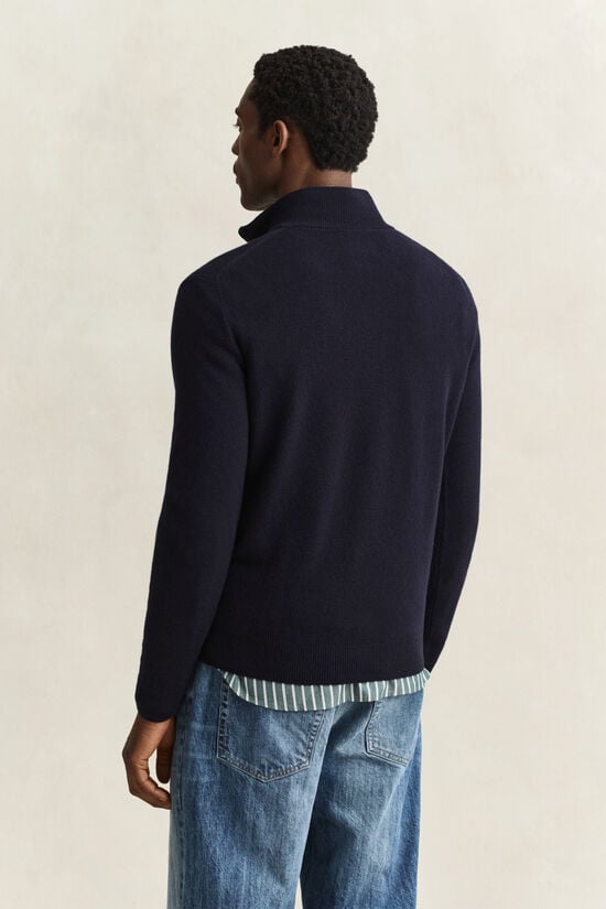 Pull &agrave; demi-zip en laine d&rsquo;agneau