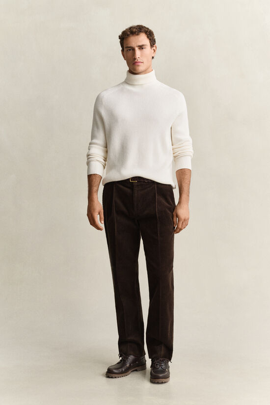 Pantalon de costume en velours c&ocirc;tel&eacute;