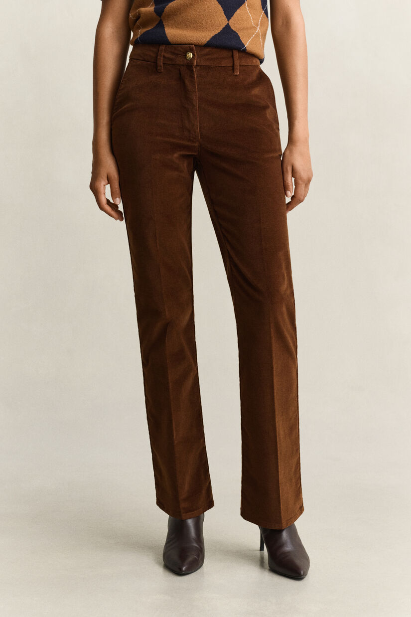 Pantalon &eacute;vas&eacute; en velours