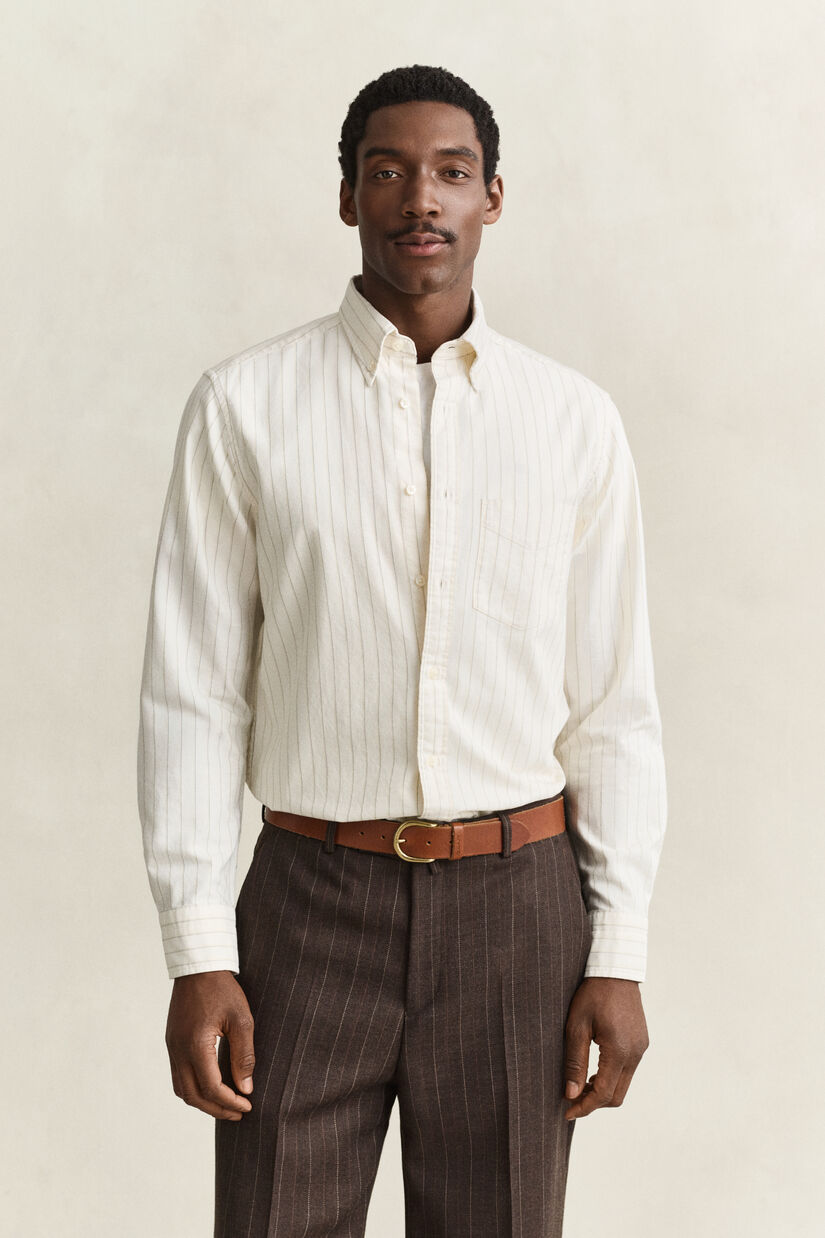 Chemise en coton Oxford &agrave; rayures Archive