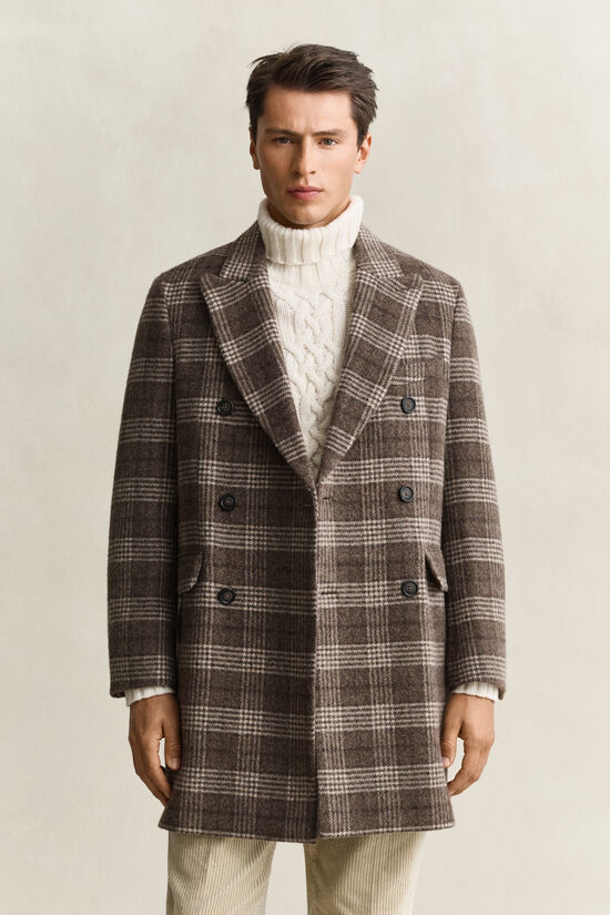 Manteau &agrave; boutonnage crois&eacute; en laine