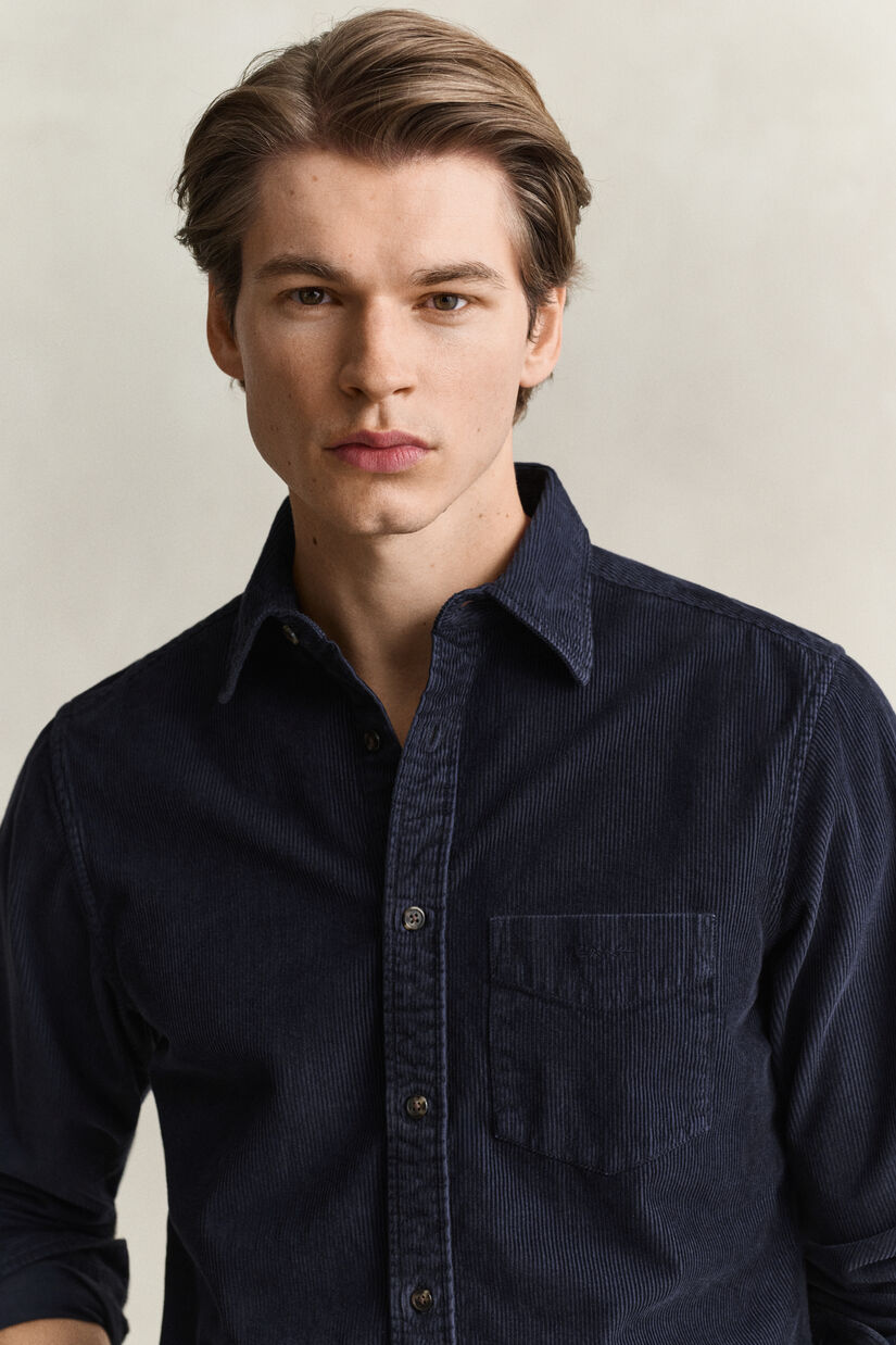 Chemise en velours c&ocirc;tel&eacute;
