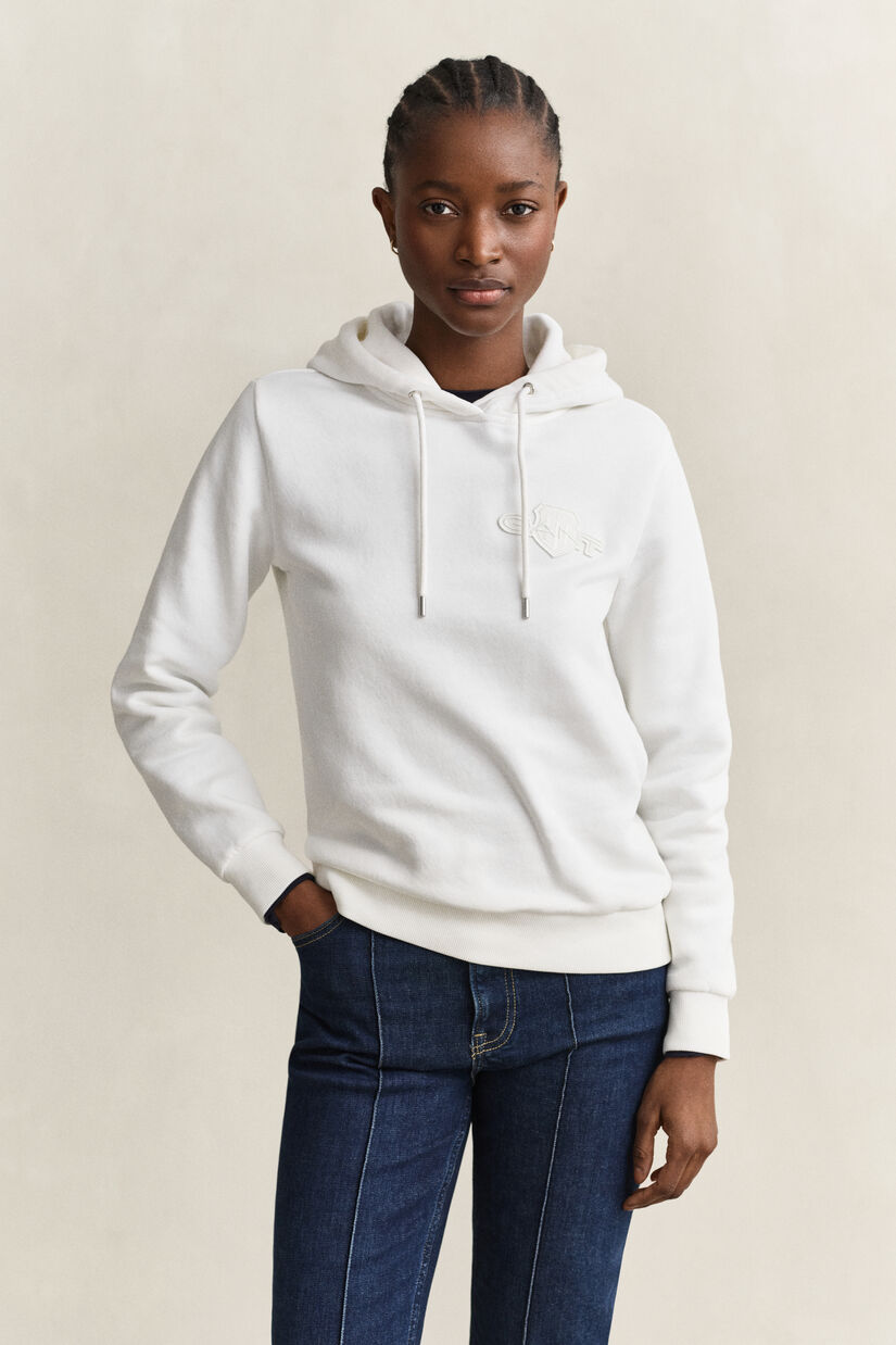 Sweat &agrave; capuche avec &eacute;cusson ton sur ton