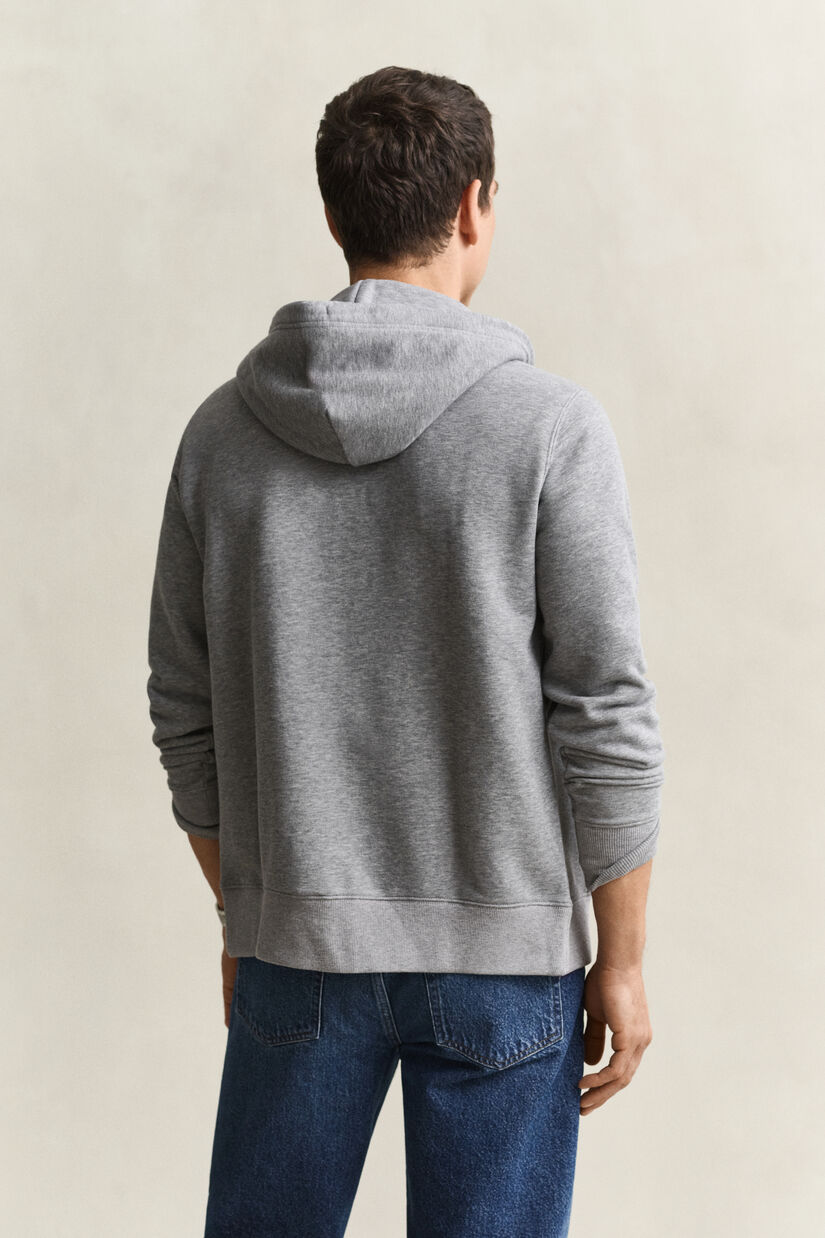 Sweat &agrave; capuche zipp&eacute; avec &eacute;cusson